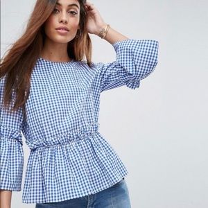 Cotton Ruffle Smock Top